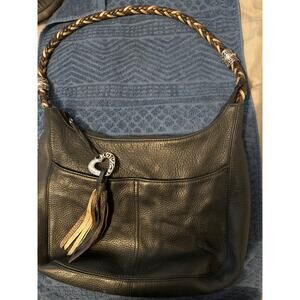 Brighton Barbados Black‎ Leather Hobo Style Shoulder Bag #D412430